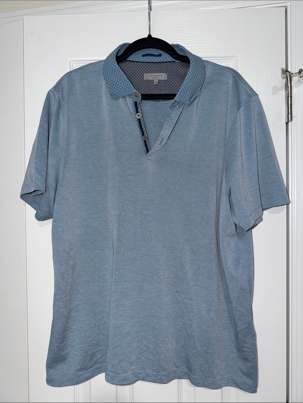 Ted Baker London Dusty Blue Polo with Contrast Dot Collar